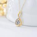 wholesale 14K Gold Infinity Pendant with CZ Stones and Pear Cut Center Stone - 16 Chain-0-3