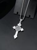 wholesale 925 Sterling Silver Cross St. Benedict Medal Pendant Necklace for Men/Women Catholic s-0-5