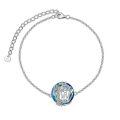 TOUPOP Sterling Silver Blue Crystal Tree Of Life W Initial Anklet Bracelet-0-0