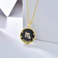 wholesale 14k Gold Plated Blue Sandstone Zodiac Necklace 12 Constellation Pendant for Women-0-2