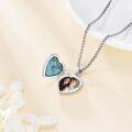 wholesale 925 Sterling Silver Heart Locket Necklace with Angel and Dog Photo  for Women-0-2