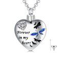 wholesale 925 Sterling Silver Heart Cremation Jewelry for Ashes - Hummingbird & Dragonfly Pendant Necklaces w/ Funnel Fill Kit-0-0