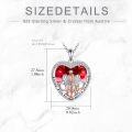 wholesale 925 Sterling Silver Heart-Shaped Red Crystal Angel Pendant Necklace Gift for Sisters and Moms-0-4