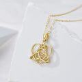 wholesale 10K Yellow Gold Celtic Knot Necklace, Irish Inspired Jewelry, 27.9x21.2mm, 18 Chain, 1.96g, Gift Box Included-0-2