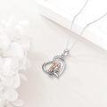 wholesale 925 Sterling Silver 925 Mother's Love Heart Necklace w/ Angel & Child Charm - Ideal Mommy/Mother Grandma Present-0-3