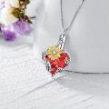 wholesale S925 Sterling Silver Ruby Sunflower Urn Necklace for Ashes Cremation Jewelry Keepsake Gift-0-1