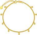 wholesale 18K Gold Ball & Heart Charm Italian Mesh Link Chain Bracelet (Size: S/M/L)-0-0