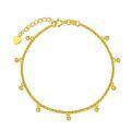 wholesale 18K Gold Ball & Heart Charm Italian Mesh Link Chain Bracelet (Size: S/M/L)-0-0