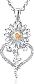 wholesale 925 Sterling Silver & AAA Cubic Zirconia Daisy Mustard Seed Faith Necklace Christian Inspirational Jewelry Gift-0-0