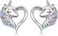 wholesale 925 Sterling Silver Cat Stud Earrings with Moonstones for Women Girls Gift Idea-0-1