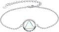 wholesale 925 Sterling Silver Turquoise Triangle Stone Circle Charm Bracelet for Women - One Day at A Time Sober Gift-0-6