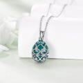 wholesale 925 Sterling Silver Panda in Egg Locket Pendant Necklace Green Enamel s for Women Girls-0-3