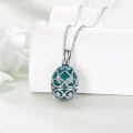 wholesale 925 Sterling Silver Panda in Egg Locket Pendant Necklace Green Enamel s for Women Girls-0-3