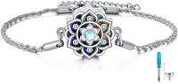 wholesale 925 Sterling Silver Abalone Shell Flower Charm Bracelet with Chain and Funnel Set for Ashes s-Lotus