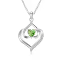 TOUPOP Sterling Silver Peridot Pendant Necklace, Birthday Gift For Women-0-0