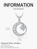 wholesale 925 Sterling Silver 925 Cubic Zirconia Sun and Moon Star Pendant Necklace for Women Girls-0-1