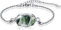 wholesale Sterling Silver Gemstone Urn Bracelet for Ashes Memorial Keepsake Jewelry for Women-Moss Agate