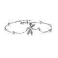 wholesale 925 Sterling Silver Dragonfly Bracelet With Delicate Chain And Beads-0-0