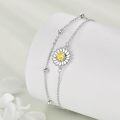 wholesale 925 Sterling Silver Yellow Crystal Daisy Flower Ankle Anklet Set Gift for Women Girl-0-2
