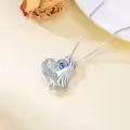 TOUPOP 925 Sterling Silver Crystal Love Pendant Necklace For Women-0-2
