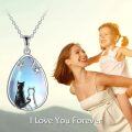 wholesale 925 Sterling Silver Cat & Moon Pendant Necklaces - Gifts for Mom on Mothers' Day Birthdays-0-2
