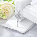 wholesale 925 Sterling Silver Key Pendant Necklace With Floral Design-0-3
