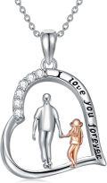 wholesale Daughter Necklace From Dad 925 Sterling Silver Father Daughter Necklace Pendant Jewelry Birthday Christmas Gifts For Women Sister -0-0