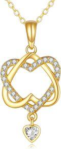 wholesale 10K Gold Crystal Heart Pendant Necklace s for Her-0-0