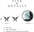 wholesale 925 Sterling Silver Celtic Knot Black Enamel Butterfly Stud Earrings for Women-0-4