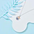 wholesale 925 Sterling Silver Rose & Blue Sapphire Heart Cross Moon Star Pendant Necklace for Women Gifts-0-2