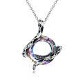 wholesale 925 Sterling Silver Engraved Snake Pendant Necklace-0-12