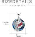 wholesale 925 Sterling Silver Red Cardinal Tree of Life Blue Crystal Pendant Necklace Memory Keepsake s for Women Mom Wife-0-3