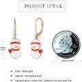 wholesale 925 Sterling Silver Snowman Drop Earrings with Red Scarf & Hat for Women-0-5
