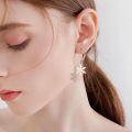 wholesale 925 Sterling Silver White Enamel Snowflake Leverback Dangle Earrings for Women-0-1