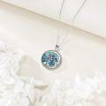 wholesale 925 Sterling Silver Abalone Shell Flower Pendant Necklace for Women Birthday Gifts-0-1
