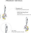 wholesale 925 Sterling Silver Unicorn Head Drop Dangle Leverback Earrings for Girls and Women-0-1