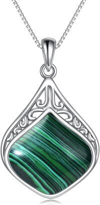 wholesale Sterling Silver Moonstone Lapis Larimar Moss Agate Teardrop Filigree Pendant-Malachite teardrop necklace