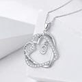 TOUPOP 925 Sterling Silver & Zircon Forever Love Heart Pendant Necklace-0-3