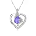 TOUPOP Sterling Silver Birthstone Necklace For Women-0-0