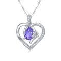 TOUPOP Sterling Silver Birthstone Necklace For Women-0-0