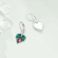 wholesale 925 Sterling Silver Green Leaves & Red Ladybugs Drop Earrings Gift for Her-0-3