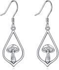 wholesale 925 Sterling Silver Mushroom Teardrop Dangle Earrings for Women Girls Mom Daughter Gift-0-0