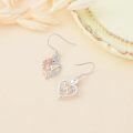 TOUPOP Sterling Silver Rose Heart Butterfly W Letter Dangle Earrings-0-4