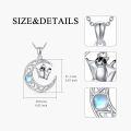 wholesale 925 Sterling Silver Crescent Moon & Ghost Sugar Glider Pendant Necklace for Women-0-2