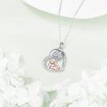 wholesale 925 Sterling Silver Heart-Shaped Corgi Dog Lover's Pendant Necklace with Crystal Accents and Engraved Message I Love You Forever - Perfect Gift for Pet Owners-0-1