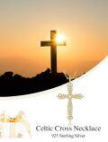 wholesale 925 Sterling Silver Cubic Zirconia-Cut Cross Pendant Necklace for Women - Faith  for Mom Wife Daughter Sister-0-1