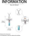 wholesale 925 Sterling Silver & Turquoise Stone Cross Mountain Necklace with Mustard Seed, 1.1 Inch Pendant, 18-2 Inch Chain-0-3