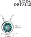 wholesale 925 Sterling Silver Green CZ Round Pendant Chain Necklace for Women Girls-0-54