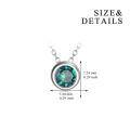 wholesale 925 Sterling Silver Green CZ Round Pendant Chain Necklace for Women Girls-0-54
