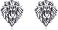 wholesale 925 Sterling Silver Lion Head Stud Earrings for Women and Men - Animal Shape  Idea-0-0